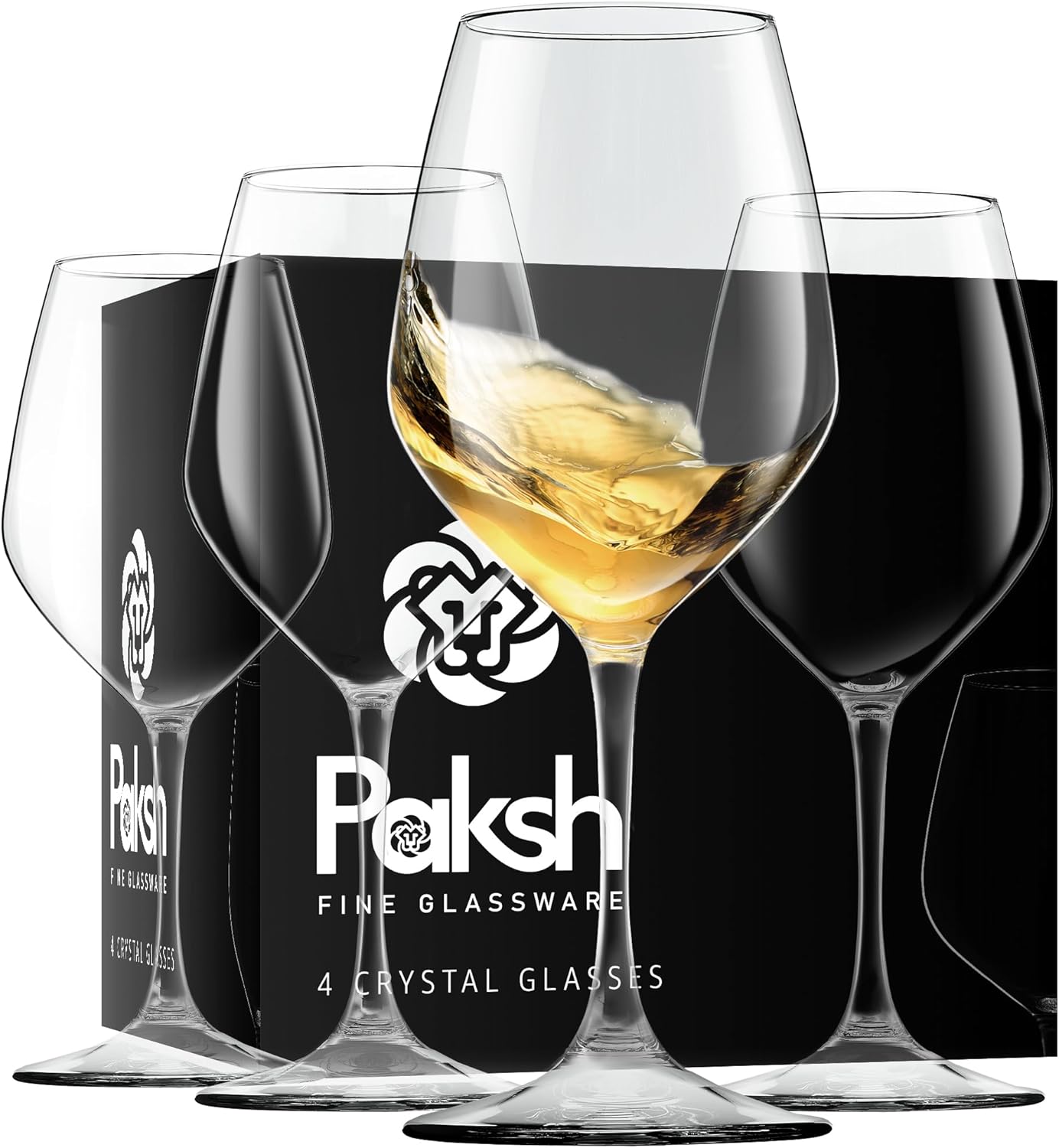 Paksh Novelty Italian White Wine Glasses - - Wine Glass Set for Parties, Weddings, Gifting - Clear Wine Glass, for Red and White Wine - Christmas Gift for Women & Men