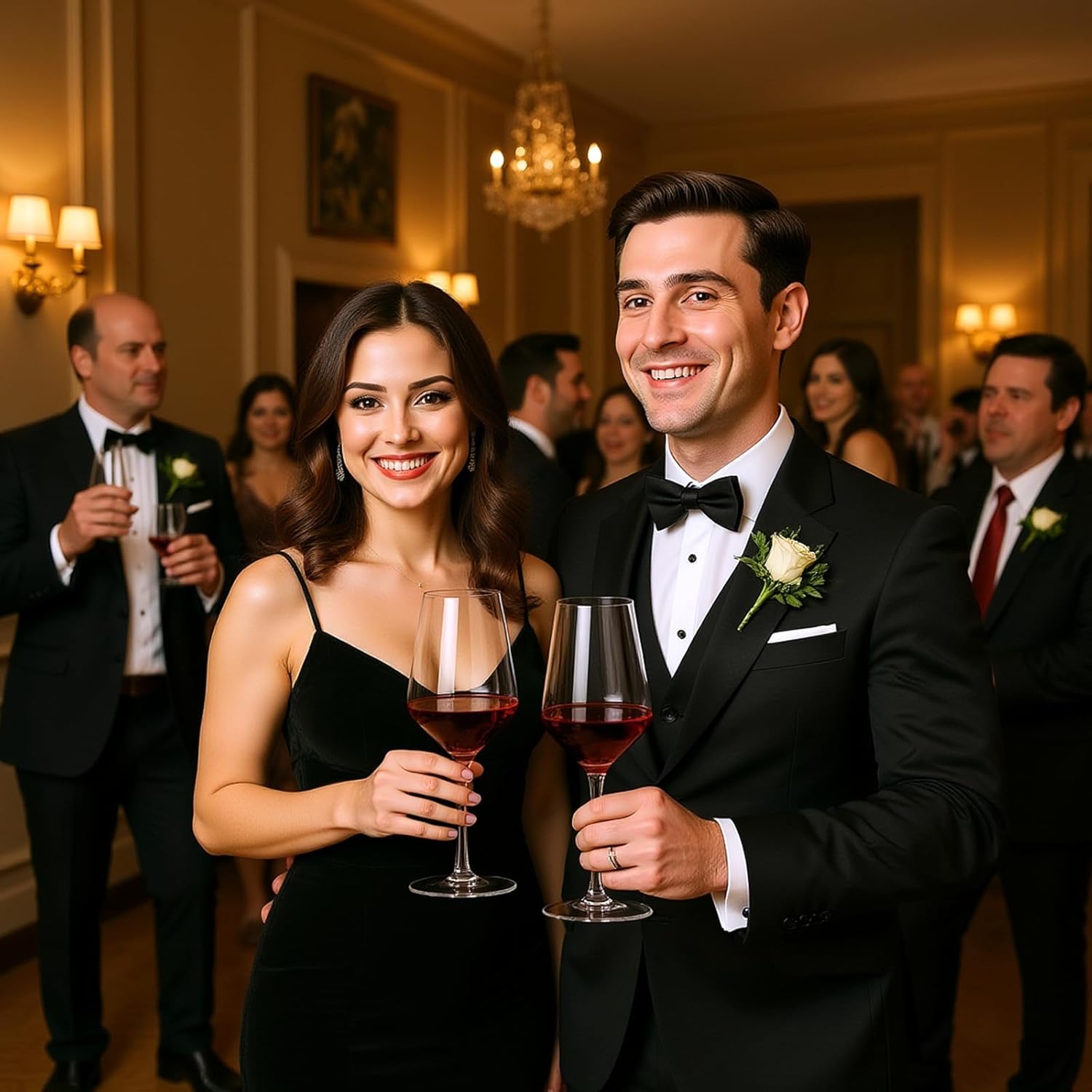 Hand Blown Red Wine Glasses Set of 4 Premium Crystal Wine Glasses With Long Stem 14 oz Daily Use, Unique Wedding Anniversary or Birthday Gift Ideal for Restaurants, Home Bar