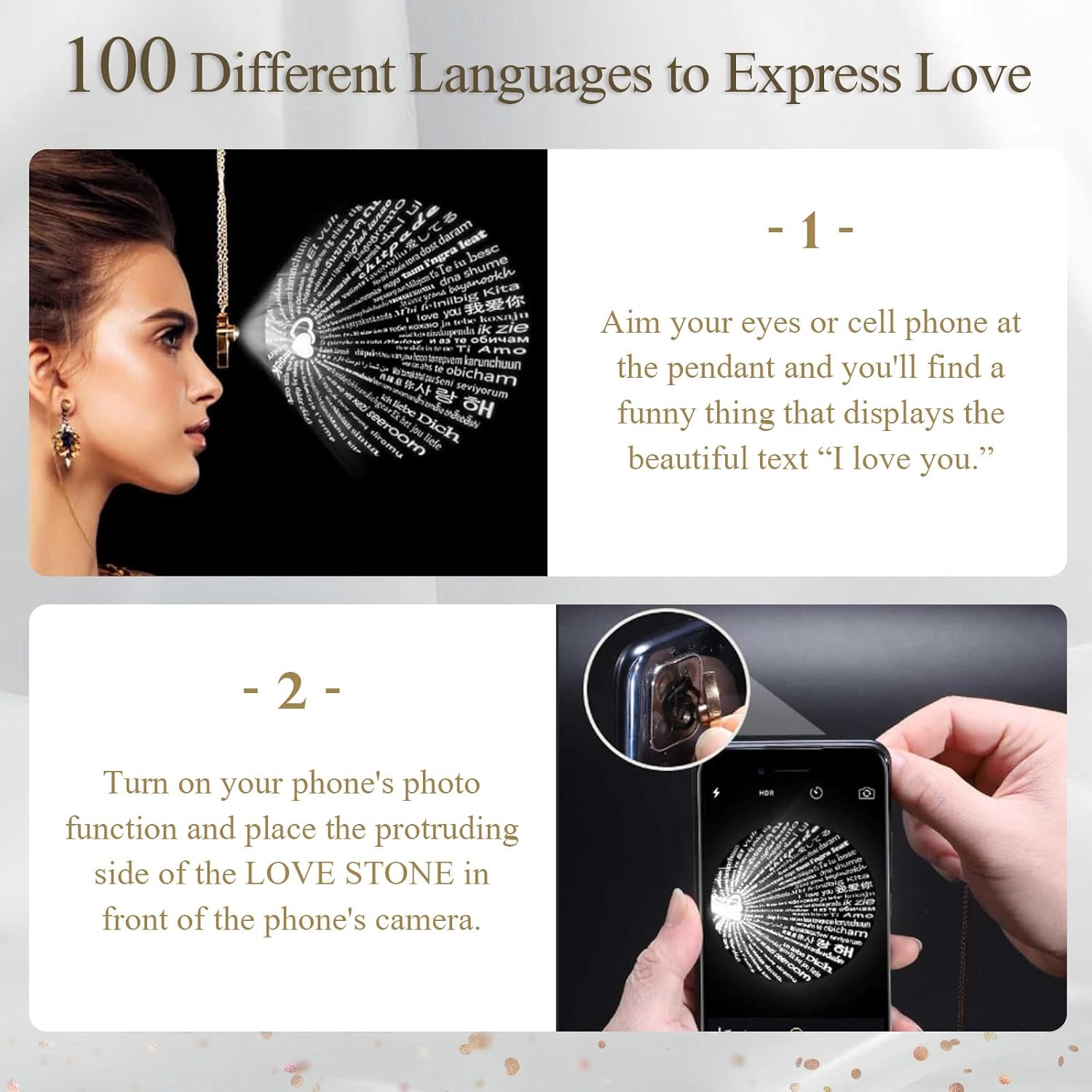 Preserved Real Rose-Eternal Flowers Rose Mothers Day for Mom Women Her Wife Girlfriend on Birthday Valentines with I Love You Necklace 100 Languages Romantic Gift