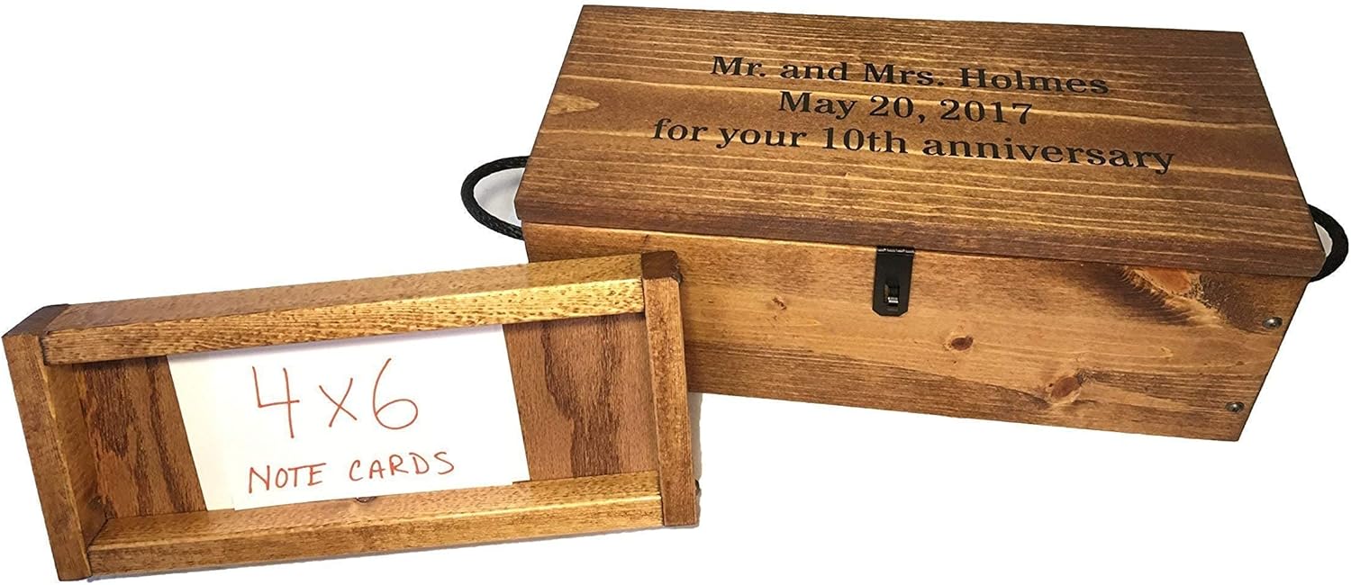 Wine Bottle & Letter box with removable 4×6 card tray – Personalized Wedding Wine Ceremony Capsule – Great Wedding, Anniversary, Engagement or Christmas Gift