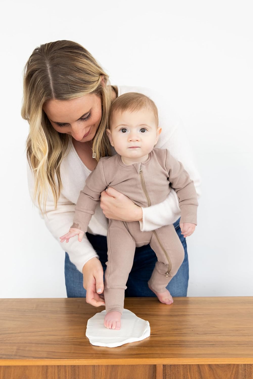 Kate & Milo Handprint and Footprint Heart Keepsake, Babys First Christmas Ornament, Newborn Handprint or Footprint Clay Kit, Easy No-Bake DIY Clay Impression, Christmas Baby Gift, Heart