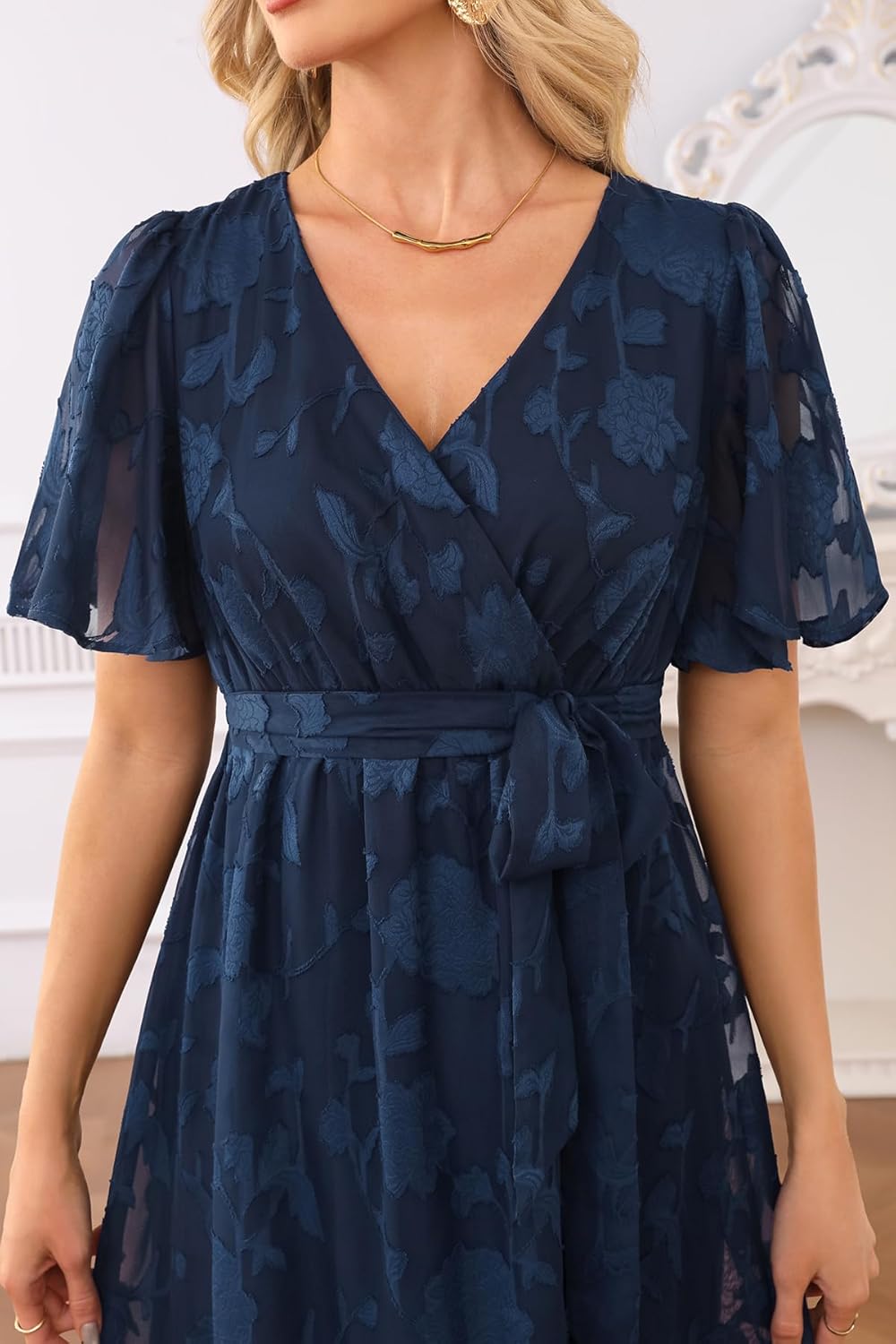 Pinup Fashion Plus Size Dresses for Wedding Guest – 2025 Cocktail Semi Formal Summer Wrap V Neck Maxi Dress