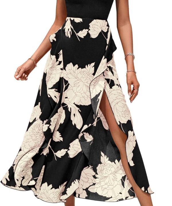 BTFBM Women Casual Sleeveless Summer Dresses 2025 Spring Crewneck Patchwork Boho Floral Ruffle Cocktail Party Midi Dress