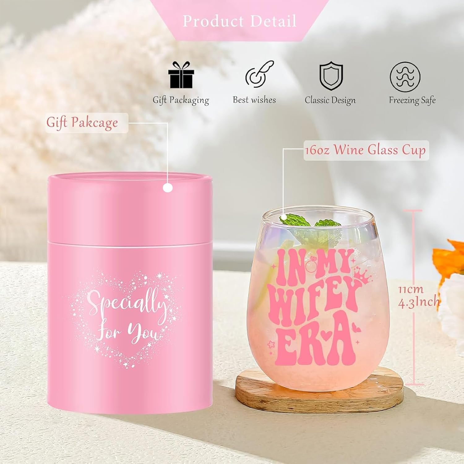 Bride To Be Engagement Gifts for Her Cool Bridal Shower Wedding Gifts Wine Glass Classy Bachelorette Party Gift for Best Friend Sister Colleagues Wifey Cup Christmas Valentines Mothers Day Gift