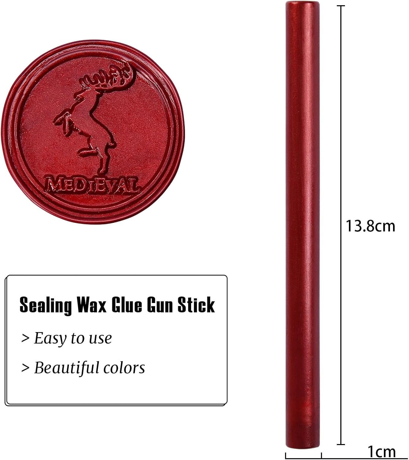 Glue Gun Sealing Wax Stick – Metallic Red for Large Glue Gun, Great Decor for Letter, Wedding Invitations, Cards Envelopes, Snail Mails, Wine Packages, Gift Wrapping