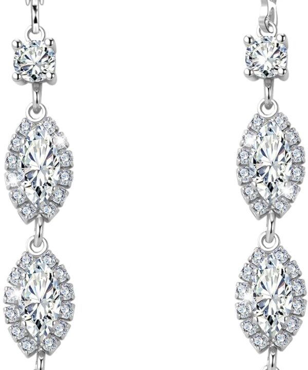 ALEXCRAFT 925 Sterling Silver Dangle Leverback Earrings for Women Trendy 14K Goldplated Hypoallergenic Lightweight Statement Long Cubic Zirconia Teardrop Dangling Earrings Brides Engagement Wedding