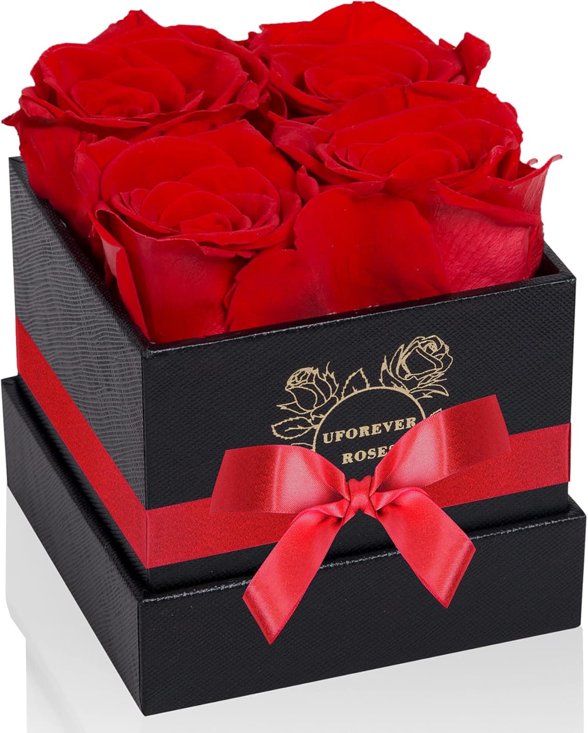 4-Piece Preserved Roses in a Box, Preserved Flowers, Roses Gift for Her, Red