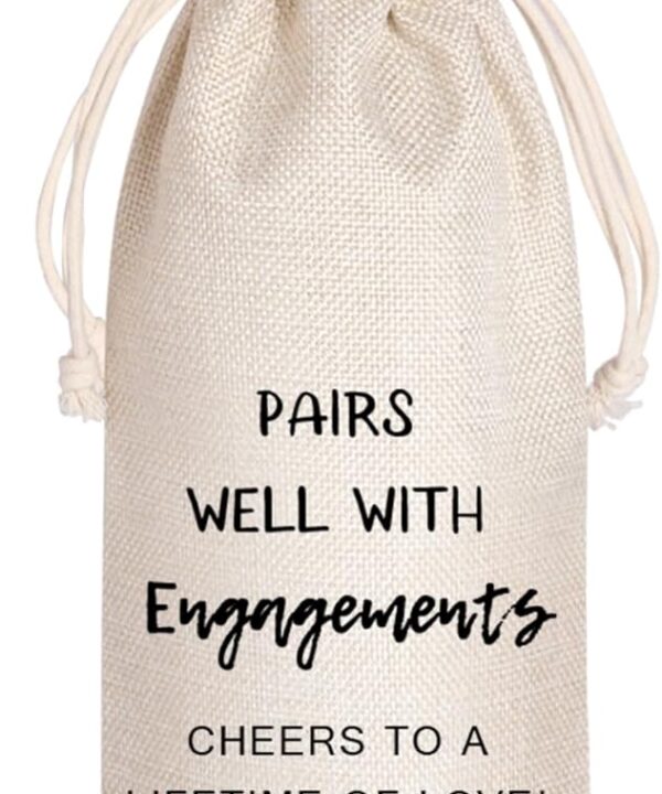 LANBAIHE Engagements Wine Bag,Wedding Couples,Wine Gifts for Bride,Groom,Wedding Wine Gift Bag, Bridal Shower Gift,Champagne Wine Bags Gift