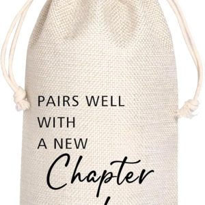 Maydvdv Pairs Well With A New Chapter Of Your Life Wine Bag | Fresh Start | Wine Bag | Gift for her or him | New Job or Retirement Gift 11WB47