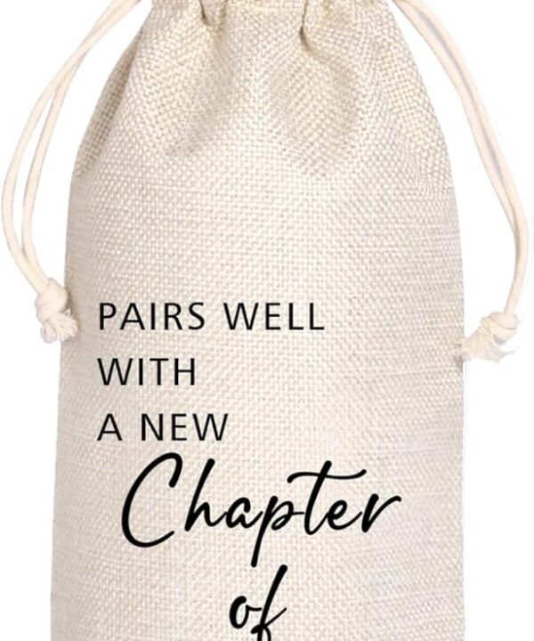 Maydvdv Pairs Well With A New Chapter Of Your Life Wine Bag | Fresh Start | Wine Bag | Gift for her or him | New Job or Retirement Gift 11WB47
