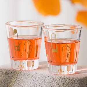 Bride and Groom Glasses 2 Pieces Ring Finger Wedding Funny Bride Wine Glass 2 oz Mr and Mrs Engagement Gifts Stemless for Newlyweds Couples(Classic,1.93 Inch)