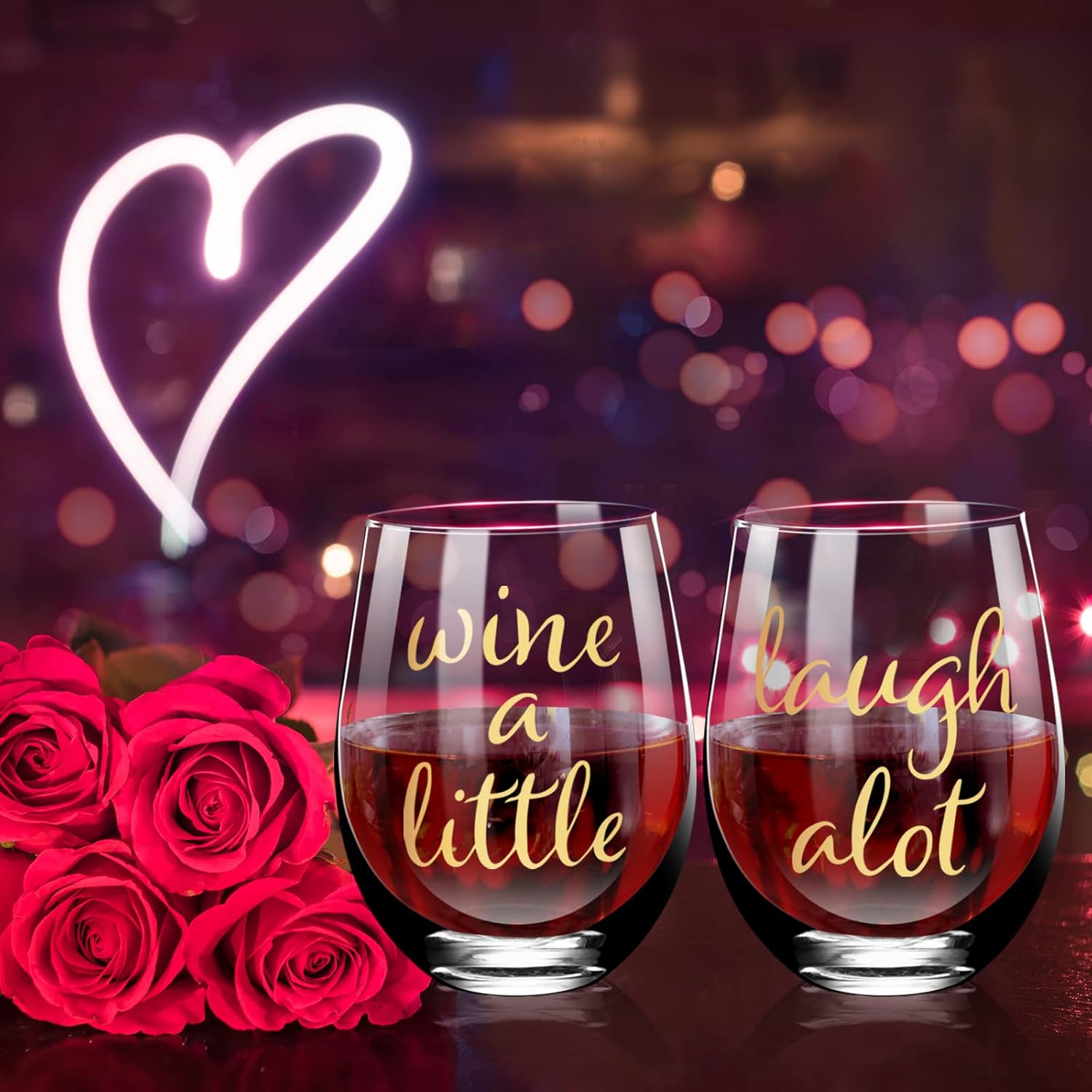 Crystal Wine Glasses Set of 2, Wedding or Engaged Gift for Couples, Fiance,Him Her, Mr Mrs, Fiance gifts for women,Engagement Gifts Idea,Gold color