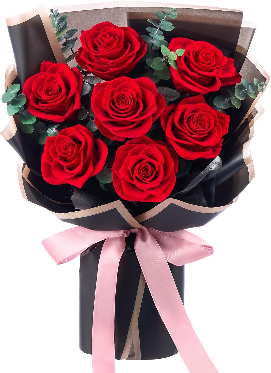 Flower Bouquet Flowers for Delivery Prime 7-Piece Preserved Roses Bouquet Gift for Women Mother Wife Mother Day Wedding Anniversary Birthday (Red Roses)