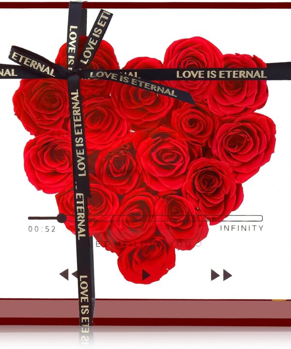 Preserved Roses for Women, Forever Flowers, Red Real Roses, Eternal Flowers Gift, Mothers Day, Valentines Day for Mom Girlfriend Wife Grandmother (Red)