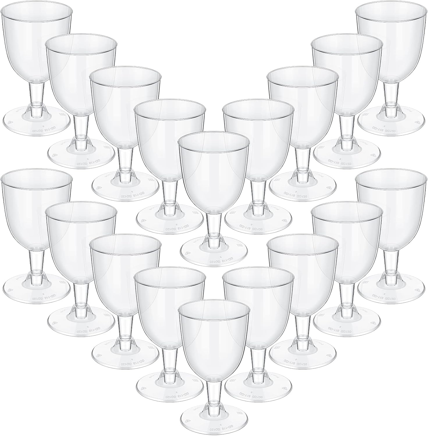 48 Pcs Disposable Plastic Wine Glasses 5 oz Party Wine Cups Hard Plastic Drinking Glasses with Stem Stackable Stemmed Goblets for Champagne Dessert Wedding Home Toasting(Clear)
