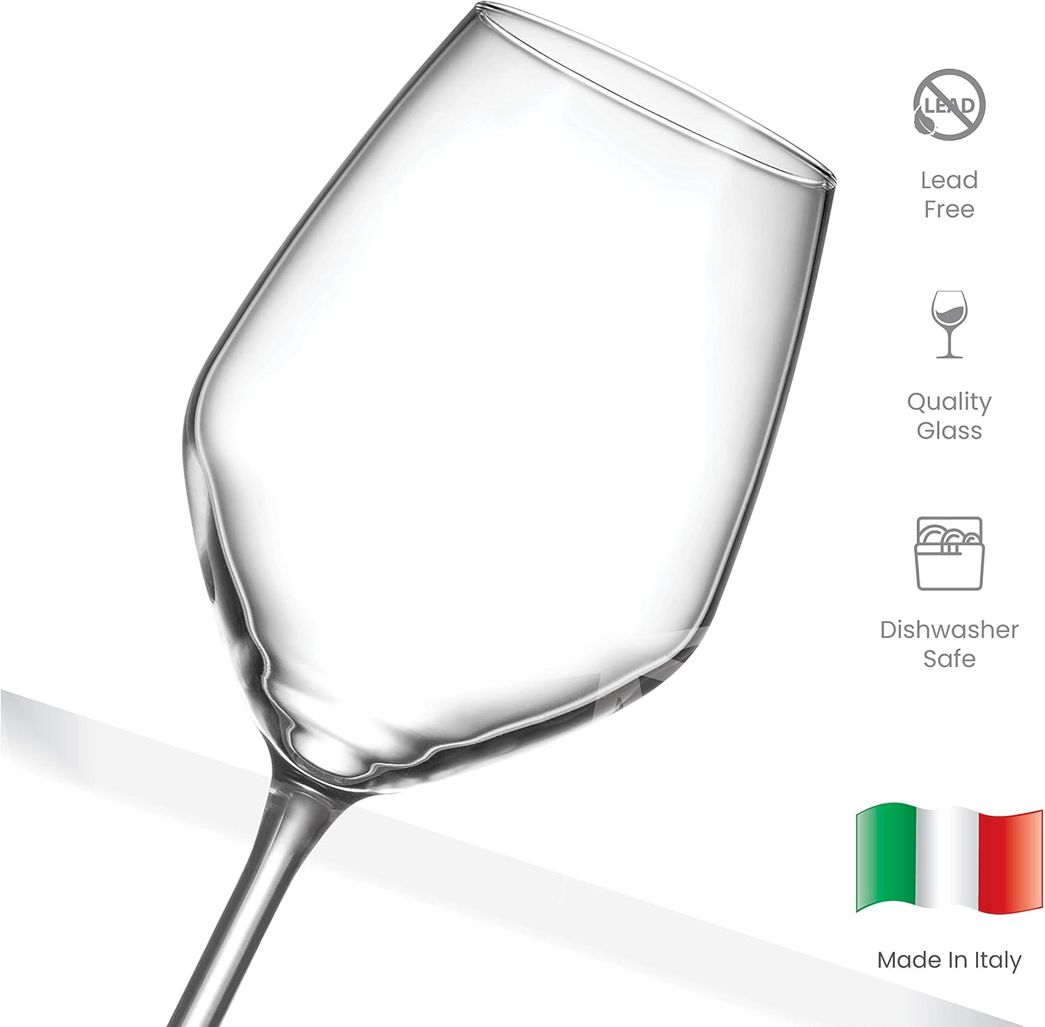 Paksh Novelty Italian White Wine Glasses – – Wine Glass Set for Parties, Weddings, Gifting – Clear Wine Glass, for Red and White Wine – Christmas Gift for Women & Men