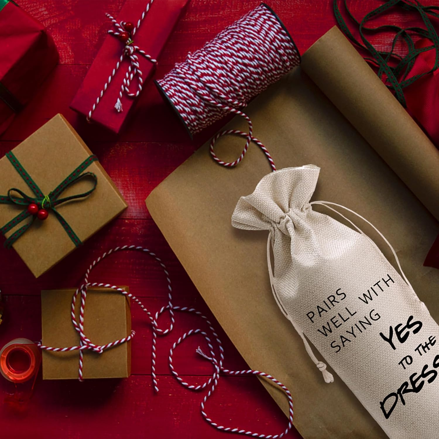 Pairs Well With Saying Yes To The Dress Mr and Mrs Wedding Gift Engagement Gift Bag For bride/him/her Newly Engaged Gift Wine Tote