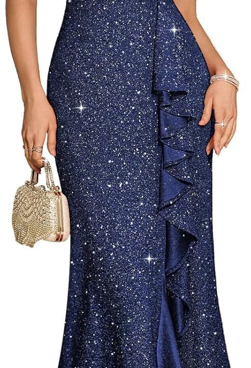 DRESSTELLS Sequin Formal Party Dress for Women Wedding Guest Sparkly Holiday Prom Evening Dresses
