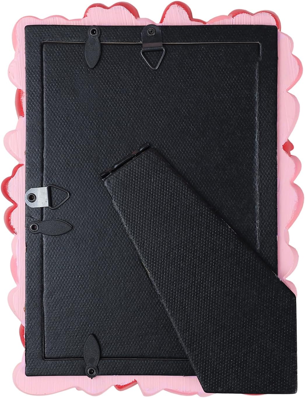 Bicuzat 3D Embossed Red Pink Heart Pattern Resin Card Frame Photo Photo Display Frame Picture Frame for Desktop Table Top Display for Lover Valentine, 4 by 6 Inches