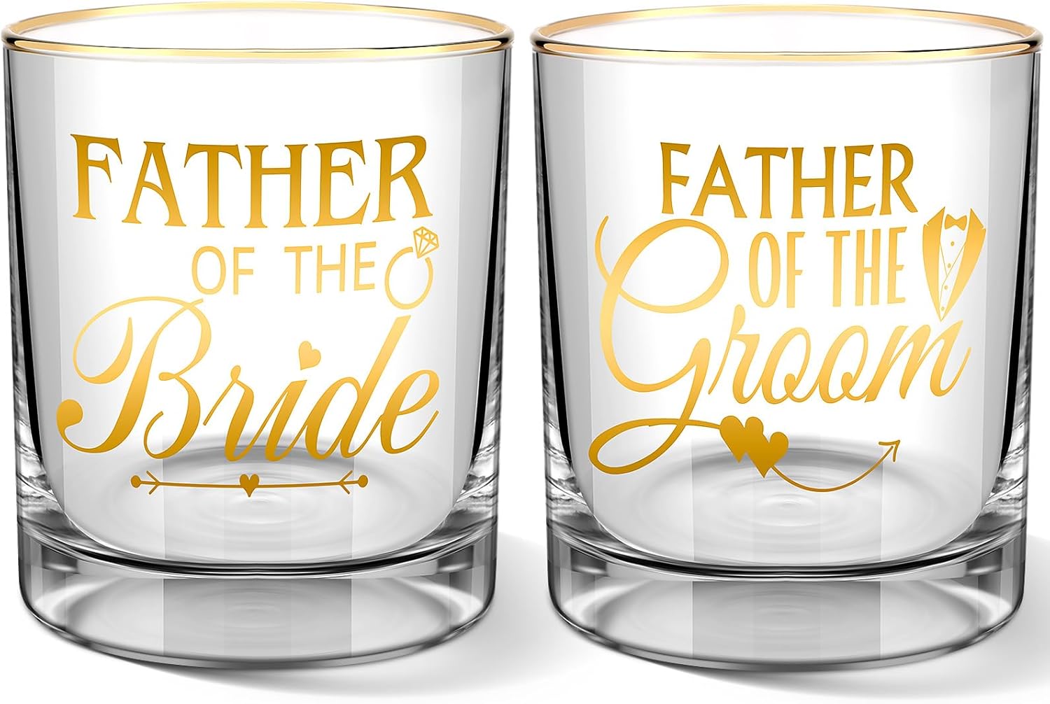 2 Pcs Father of the Bride and Groom 10 oz Whiskey Glass Father in Law Wedding Gift Wedding Proposal Engagement Gift for Father Dad