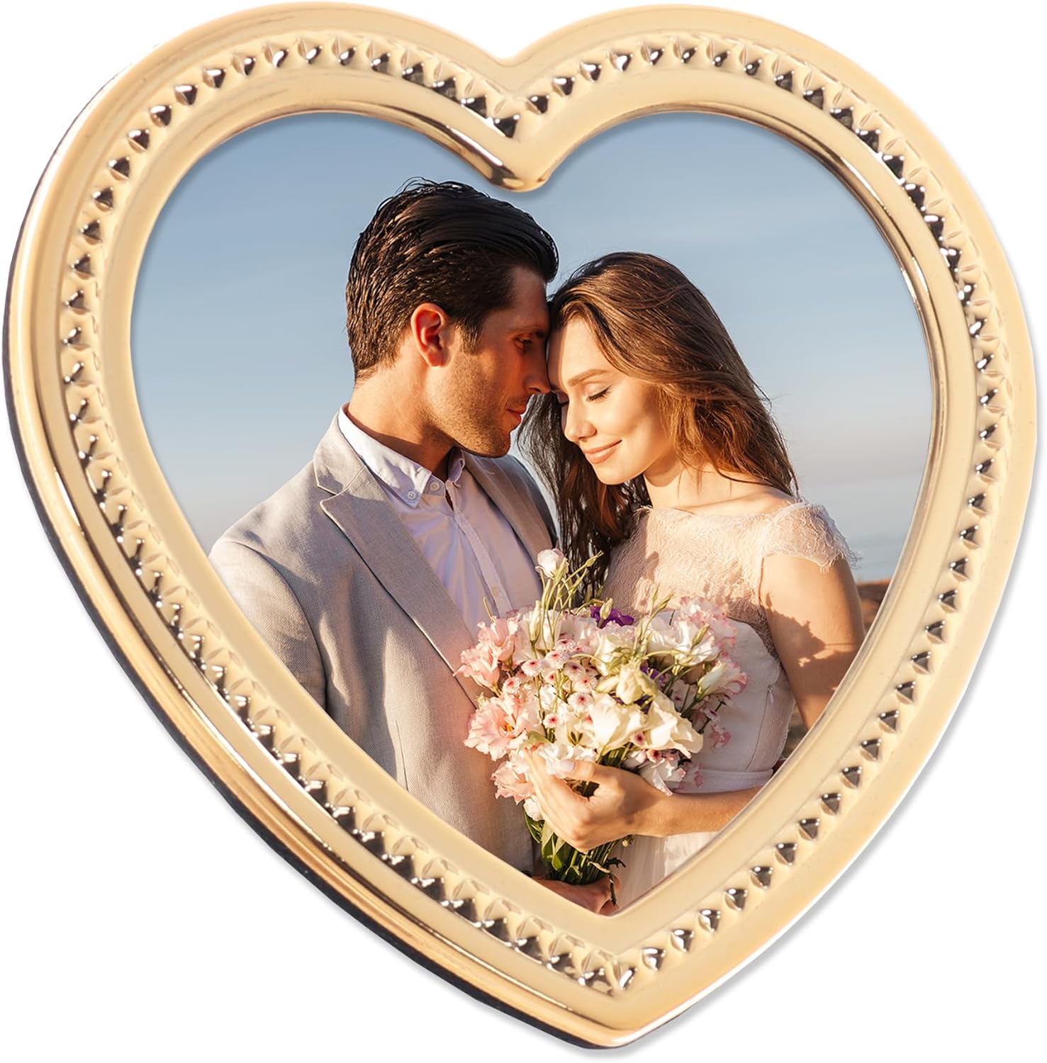 Lawrence Frames Metal Frame, Mini Pyramid, Gold, 4×4 Heart