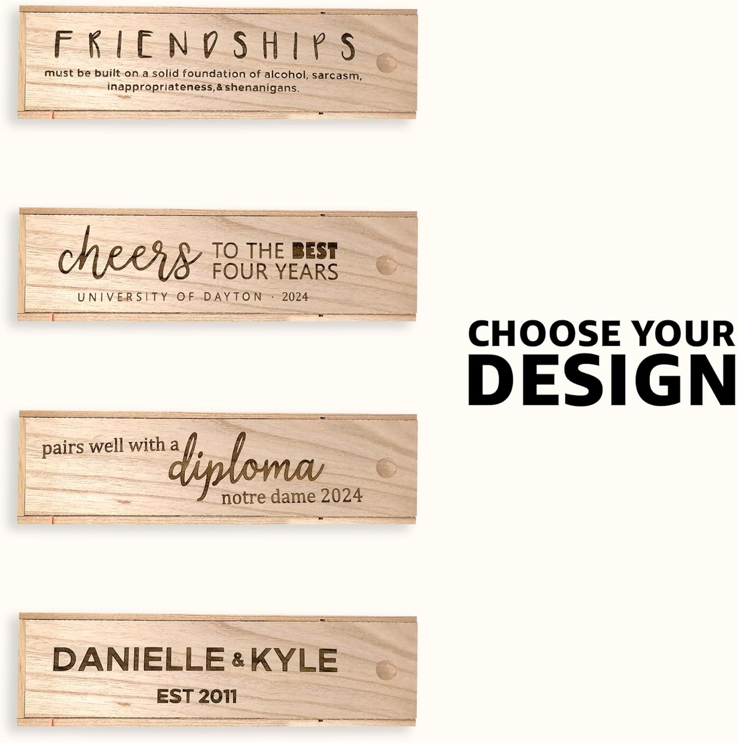 City North Customizable Wooden Wine Box, Wedding Gift Name & Name, Est 2024 Ideal Gift for Friends – Wine Accessories for Wine Lovers