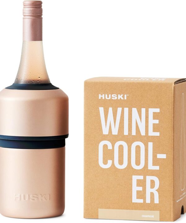 Huski Wine Chiller | Award Winning Iceless Design | Keeps Wine Cold up to 6 Hours | Wine Accessory | Next Generation Ice Bucket | Fits Some Champagne Bottles | Perfect Gift for Wine Lovers (Champagne)