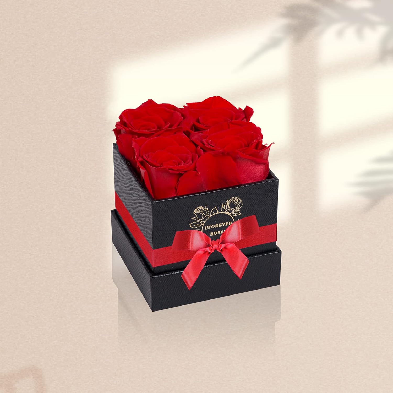 4-Piece Preserved Roses in a Box, Preserved Flowers, Roses Gift for Her, Red