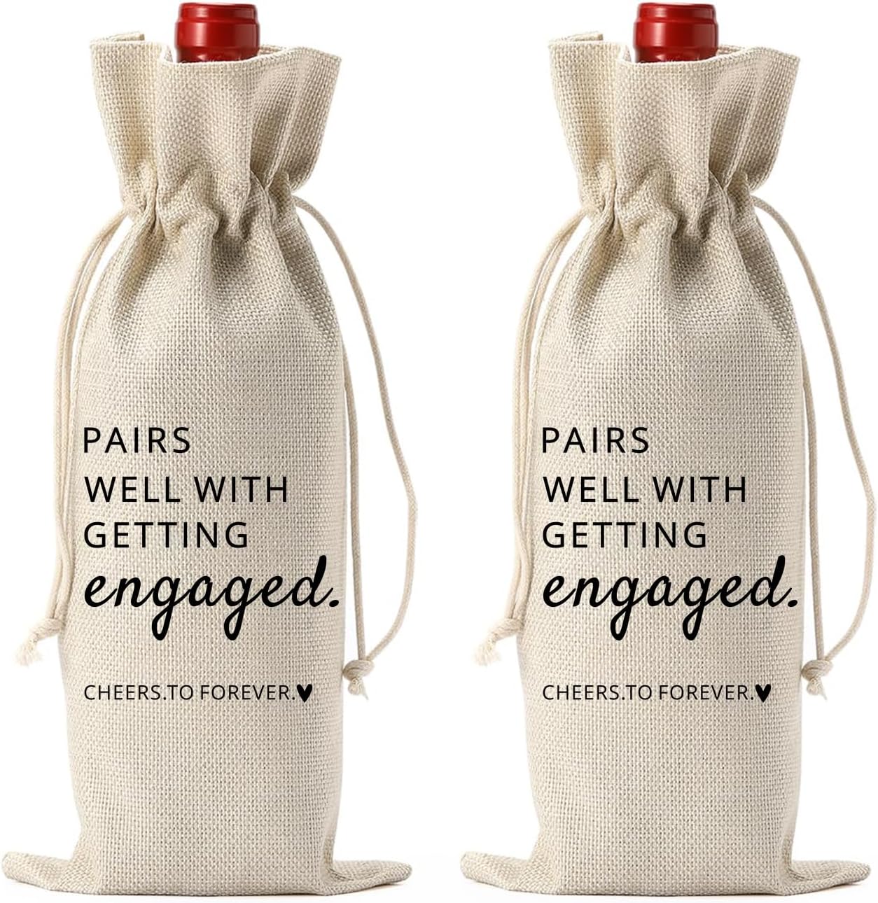 2Pcs Wine Champagne Bag Engaged Gifts, Engagement Gifts for Couples, Wedding Gift for Mr and Mrs, Engagement Gift - Pairs Well with Getting Engaged