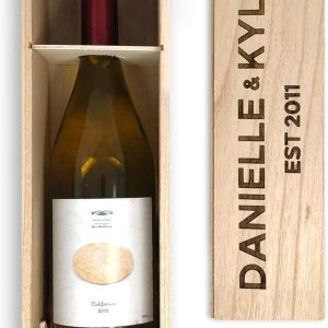 City North Customizable Wooden Wine Box, Wedding Gift Name & Name, Est 2024 Ideal Gift for Friends - Wine Accessories for Wine Lovers