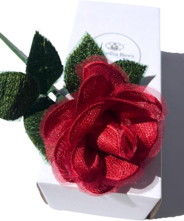 Camellia Bees Lace Rose 13th Anniversary Flower for her, 13 Years Wedding Anniversary, Handmade Flower Gifts for Wife Husband Couple (13th Lace)