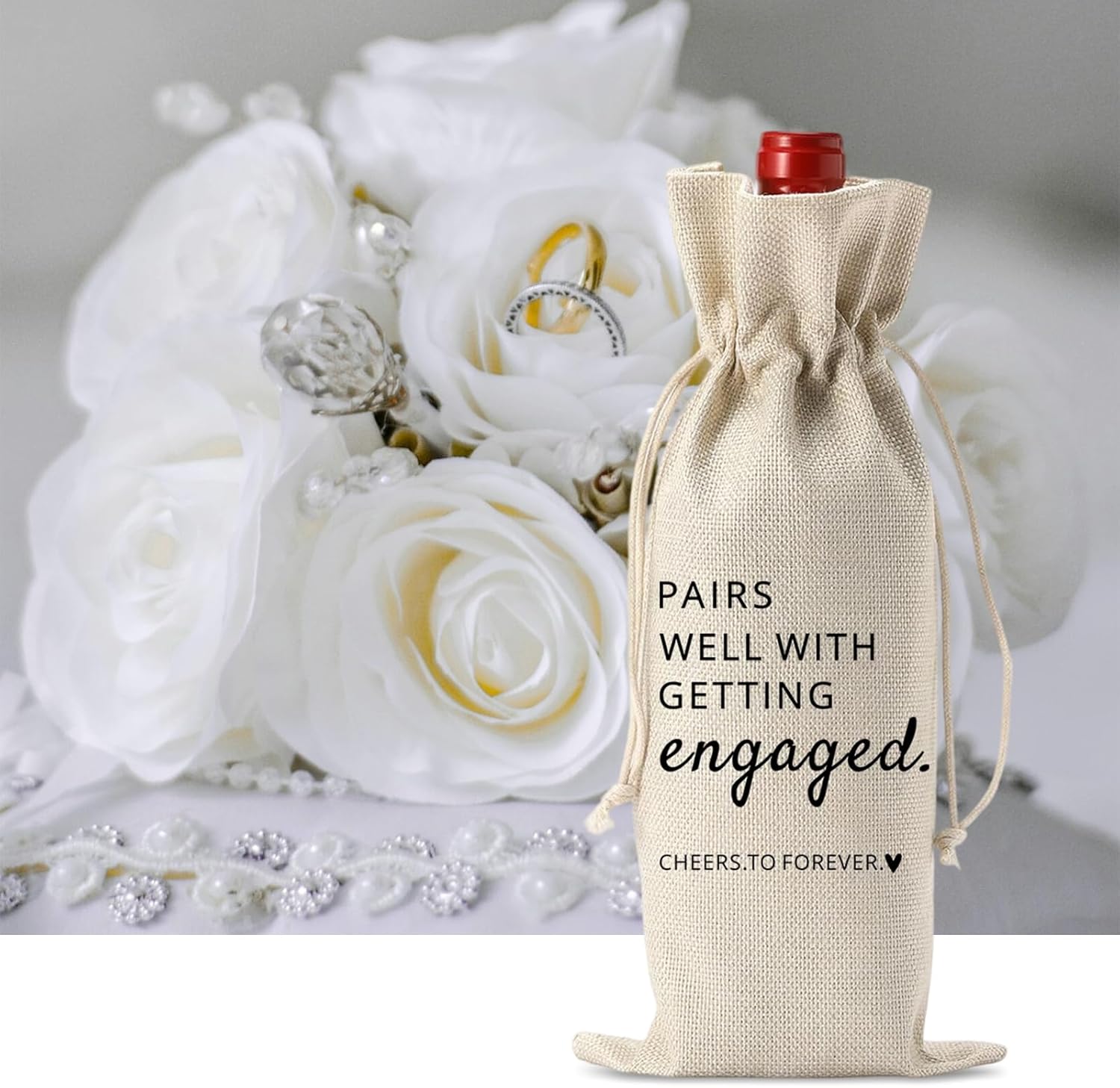 2Pcs Wine Champagne Bag Engaged Gifts, Engagement Gifts for Couples, Wedding Gift for Mr and Mrs, Engagement Gift – Pairs Well with Getting Engaged