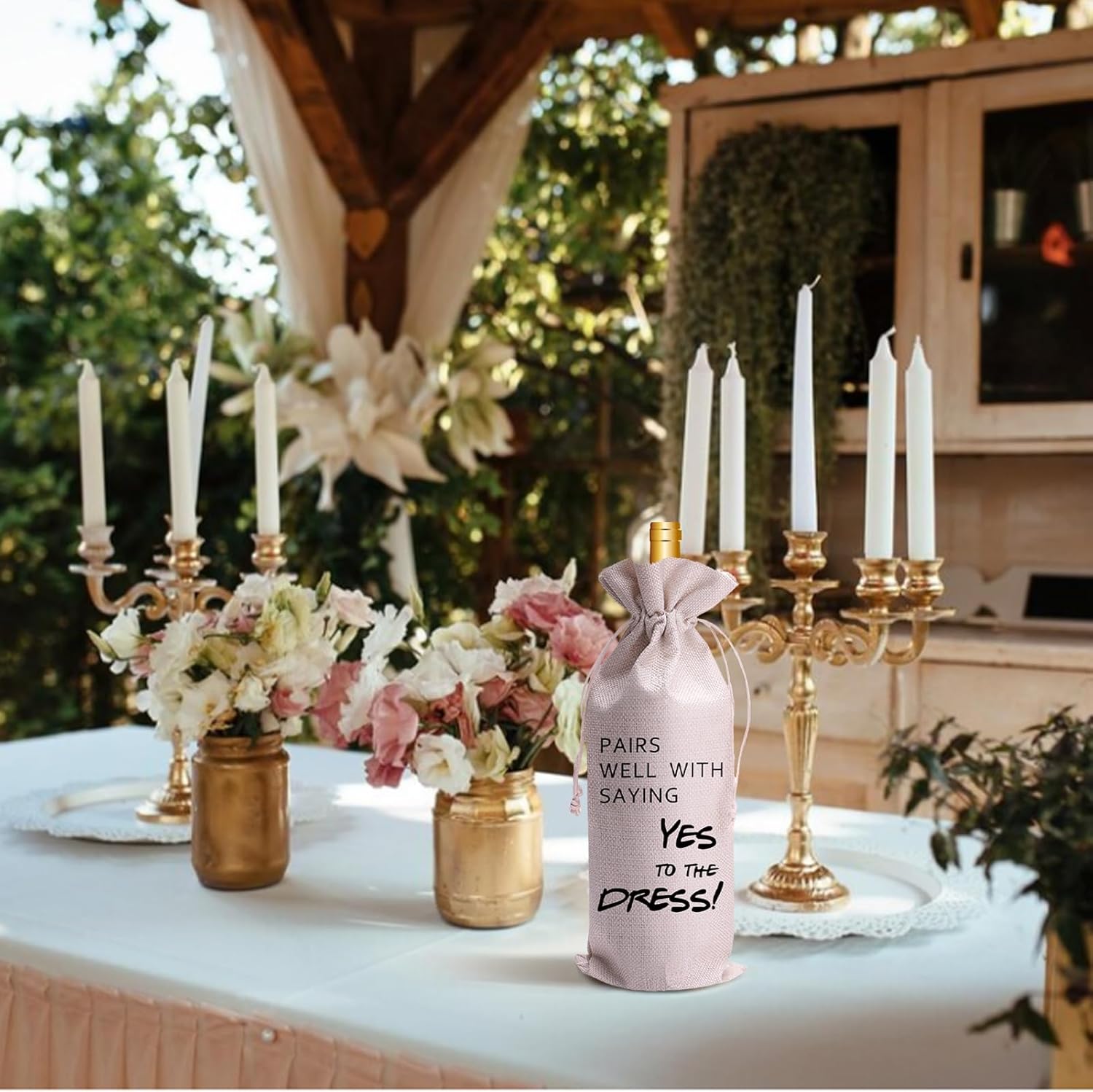 Pairs Well With Saying Yes To The Dress Mr and Mrs Wedding Gift Engagement Gift Bag For bride/him/her Newly Engaged Gift Wine Tote