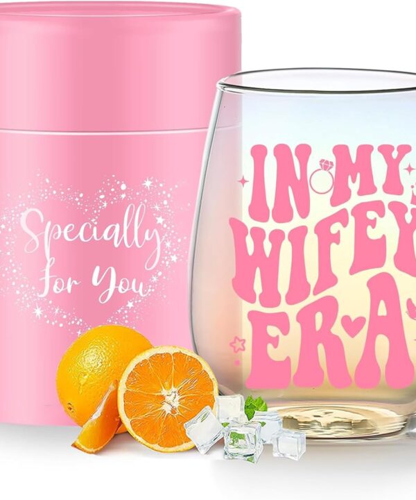 Bride To Be Engagement Gifts for Her Cool Bridal Shower Wedding Gifts Wine Glass Classy Bachelorette Party Gift for Best Friend Sister Colleagues Wifey Cup Christmas Valentines Mothers Day Gift