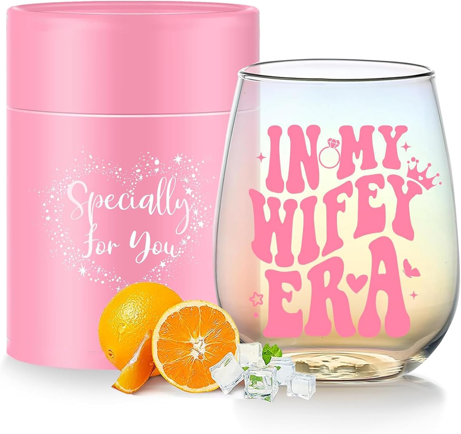 Bride To Be Engagement Gifts for Her Cool Bridal Shower Wedding Gifts Wine Glass Classy Bachelorette Party Gift for Best Friend Sister Colleagues Wifey Cup Christmas Valentines Mothers Day Gift