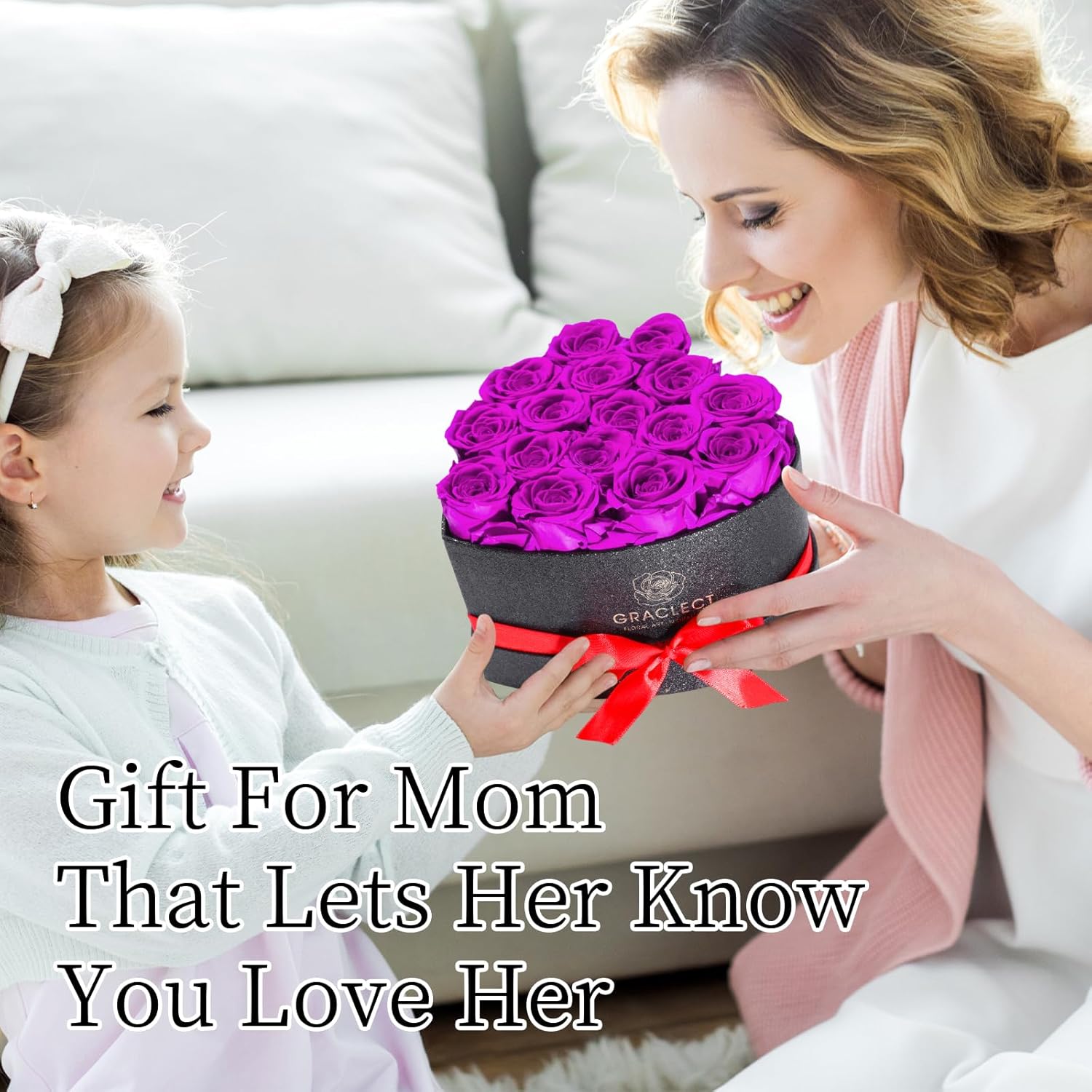 16 Flowers Forever in Heart Shape Box, Eternal Rose, Preserved Roses, Immortal Roses Birthday Gift for Her, Women, Mothers Day gifts for mom – Purple Rose