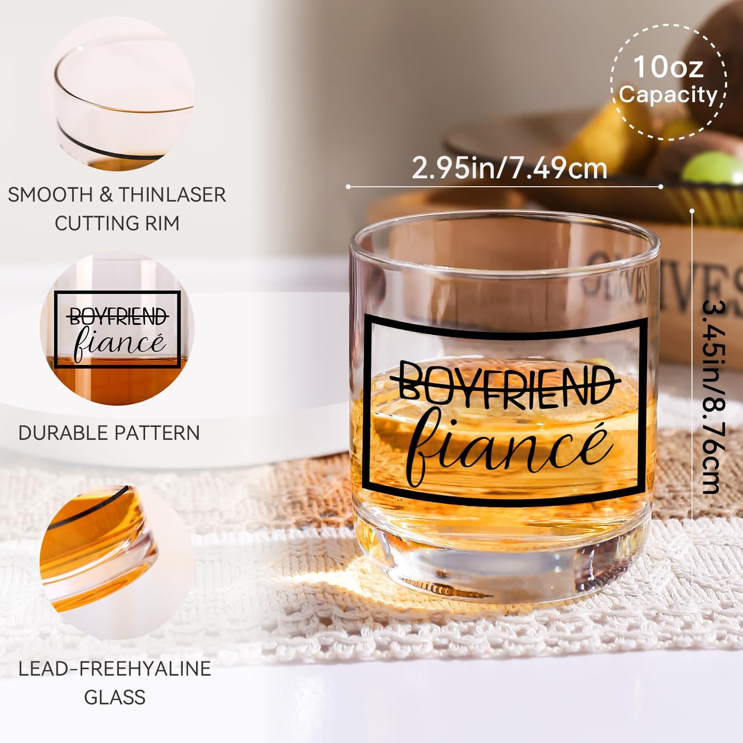 Engagement Gift Set – 4 Pcs Newly Engaged Gifts for Couple, Bride, Fiance – Party Gifts With Wine Bag and Diamond Wine Stopper