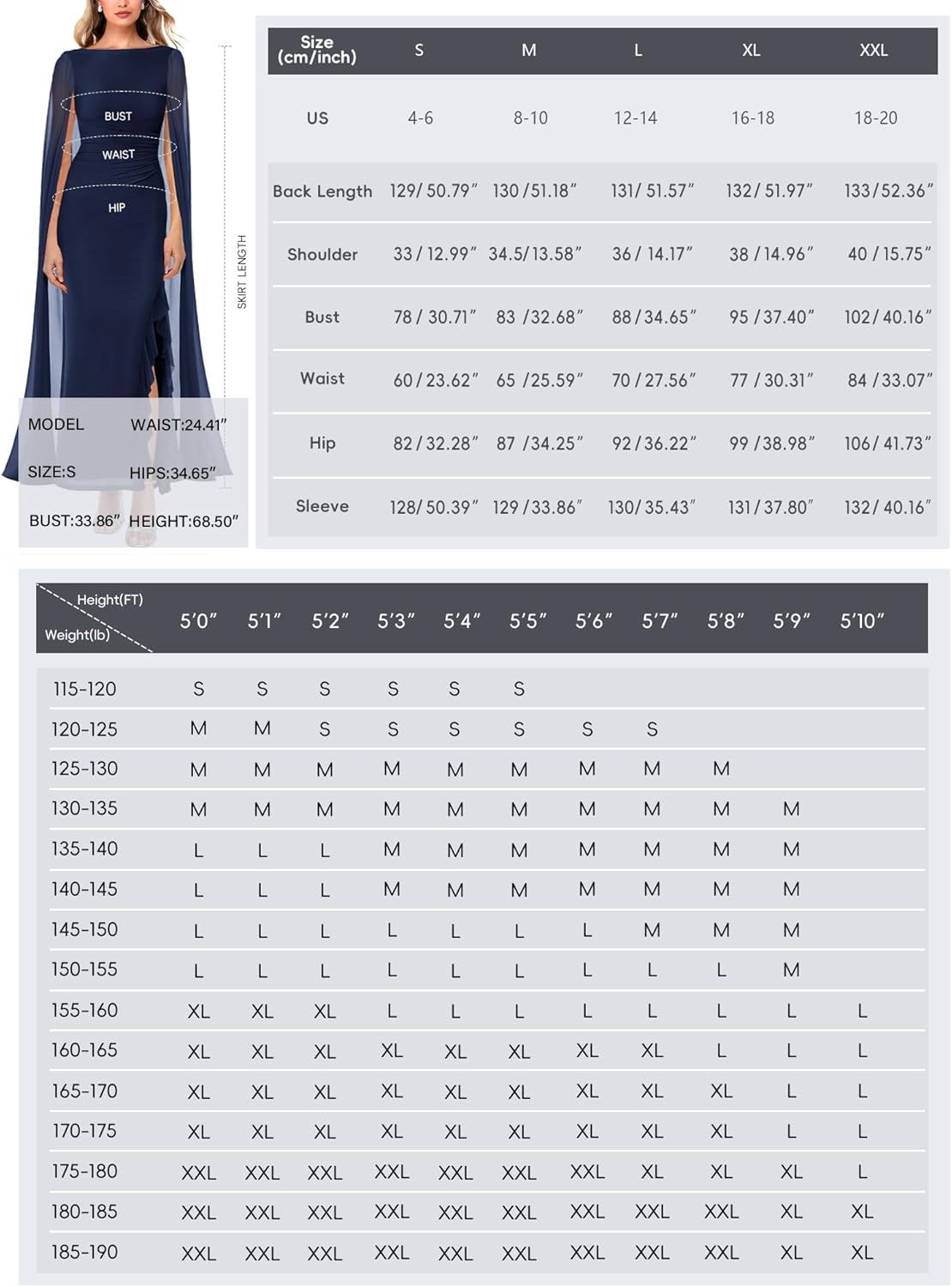 Lrady Womens Formal Evening Gowns High Split Ruffle Wedding Guest Cape Sleeve Cocktail Party Maxi Dresses