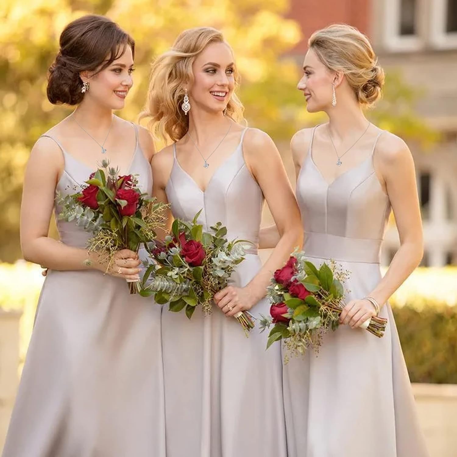 YANCHUN Bridesmaid Gifts for Bridal Party Gifts Bridesmaids Proposal Necklaces for 2/4/6/8 Favors Bridesmaid Dress Jewelry Set