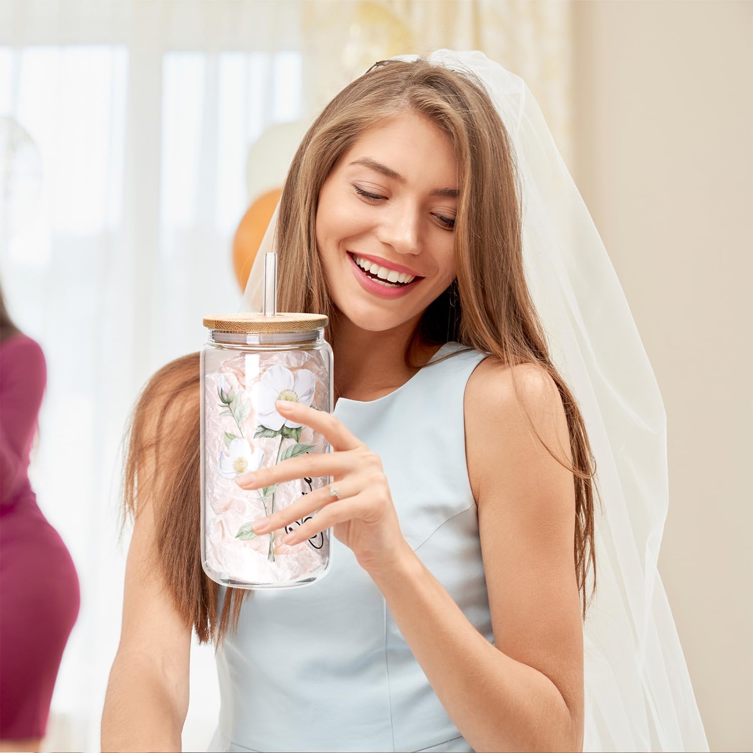 Bridal Shower Gifts for Bride to Be,Bachelorette Gifts Wedding Engagement Gift for Bride,Bridal Tote Bag Glass Cup Gift