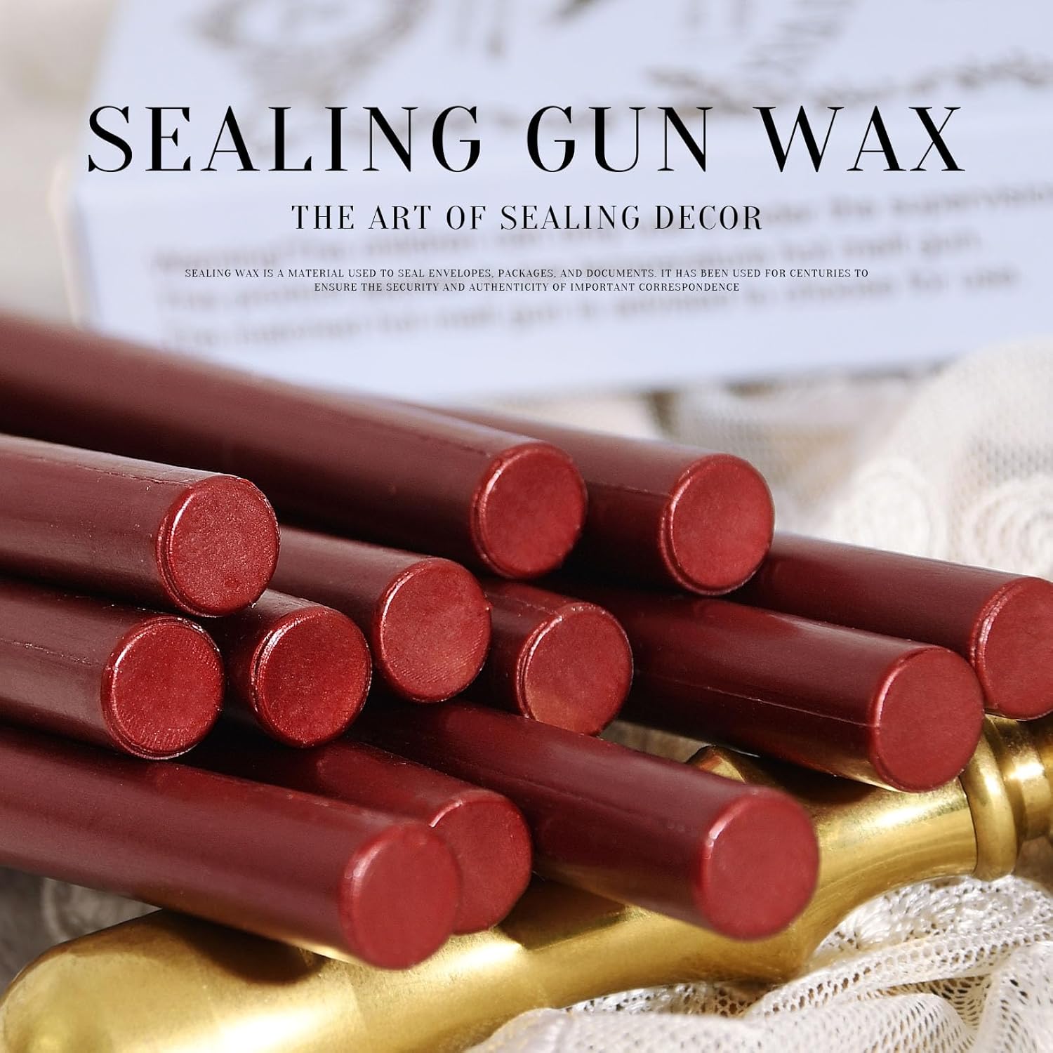 Glue Gun Sealing Wax Stick – Metallic Red for Large Glue Gun, Great Decor for Letter, Wedding Invitations, Cards Envelopes, Snail Mails, Wine Packages, Gift Wrapping