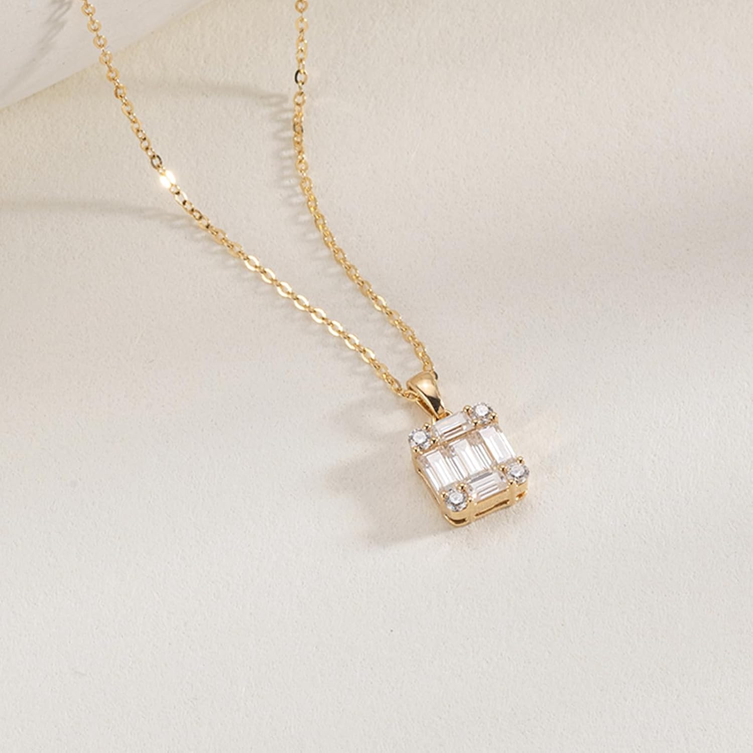 Luxval Diamond Pendant Gold Necklace for WomenDainty 18k Gold Plated Choker Necklaces Simple Gold Jewelry Gifts for Women Girls