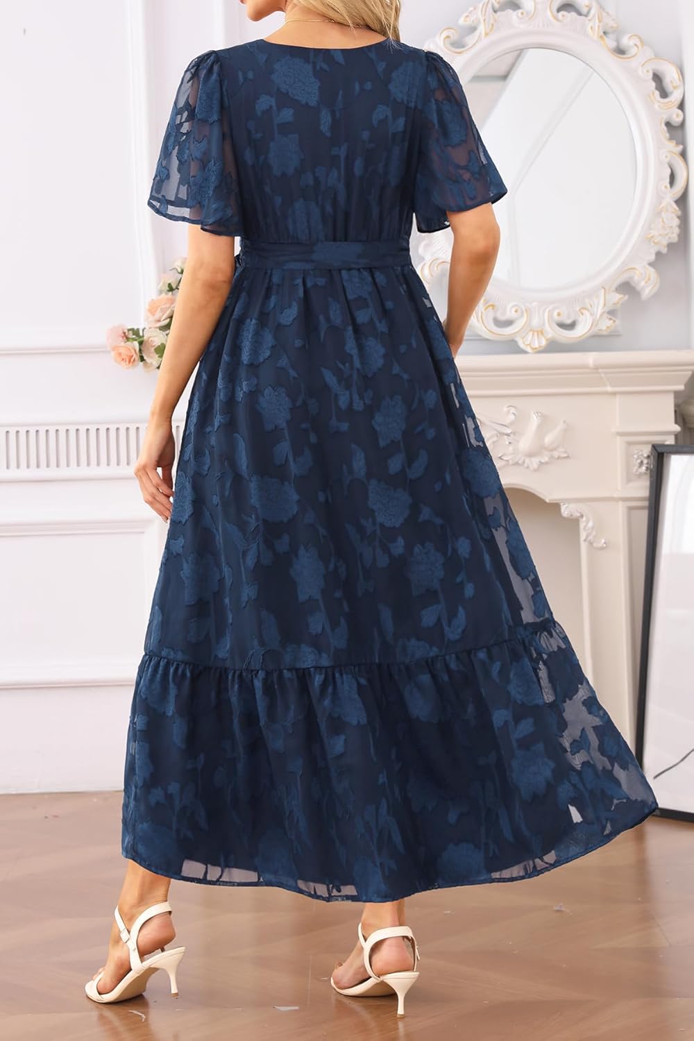 Pinup Fashion Plus Size Dresses for Wedding Guest – 2025 Cocktail Semi Formal Summer Wrap V Neck Maxi Dress