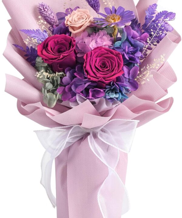 lovenfold Flowers for Delivery,Preserved Flowers Bouquets,Purple Rose Bouquets That Last 1-3 Years,Birthday Flowers Gifts for Women Mom Grandma Wife Friends