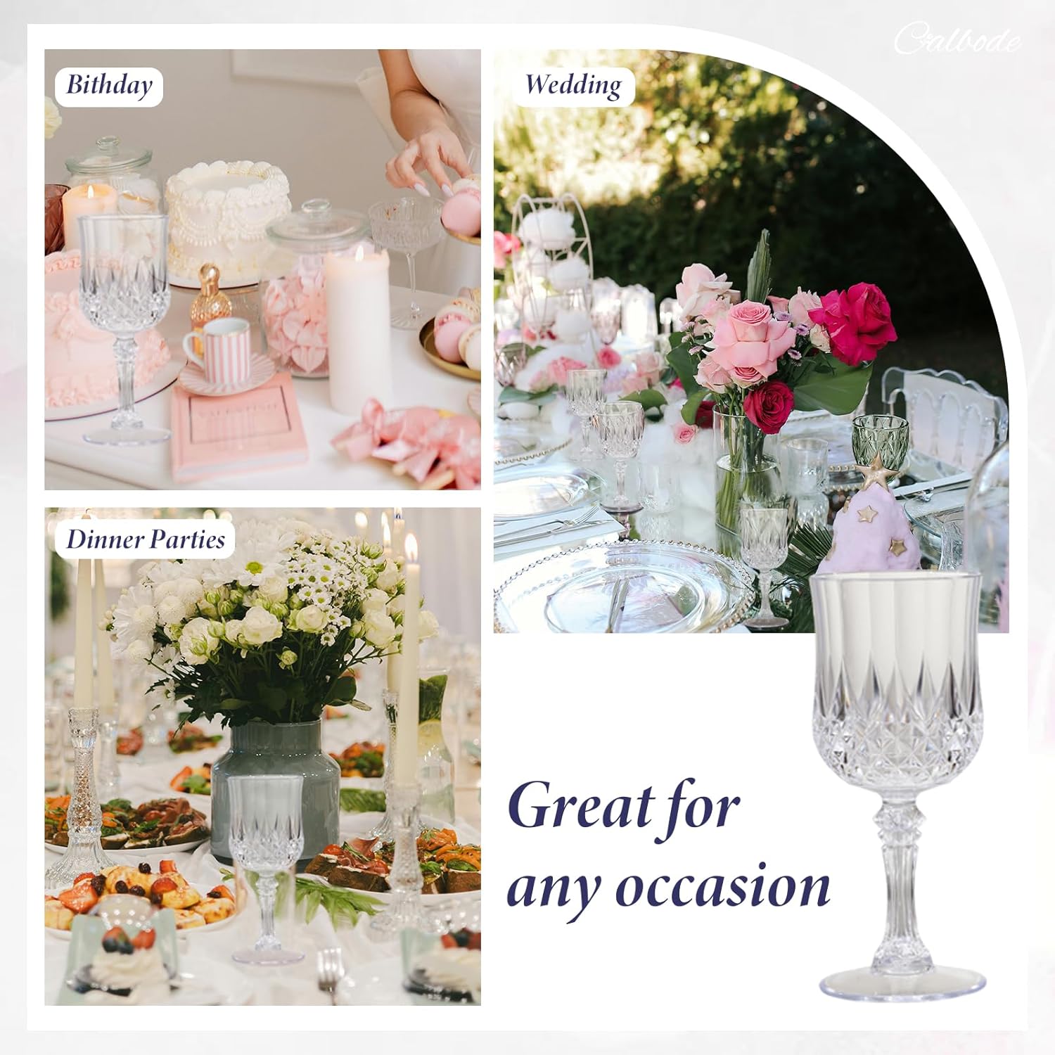 24 Pcs Plastic Wine Glasses 7oz Unbreakable Clear Plastic Goblets for Parties Reusable & Dishwasher Safe Ideal for Weddings, Bars, and Every Celebration