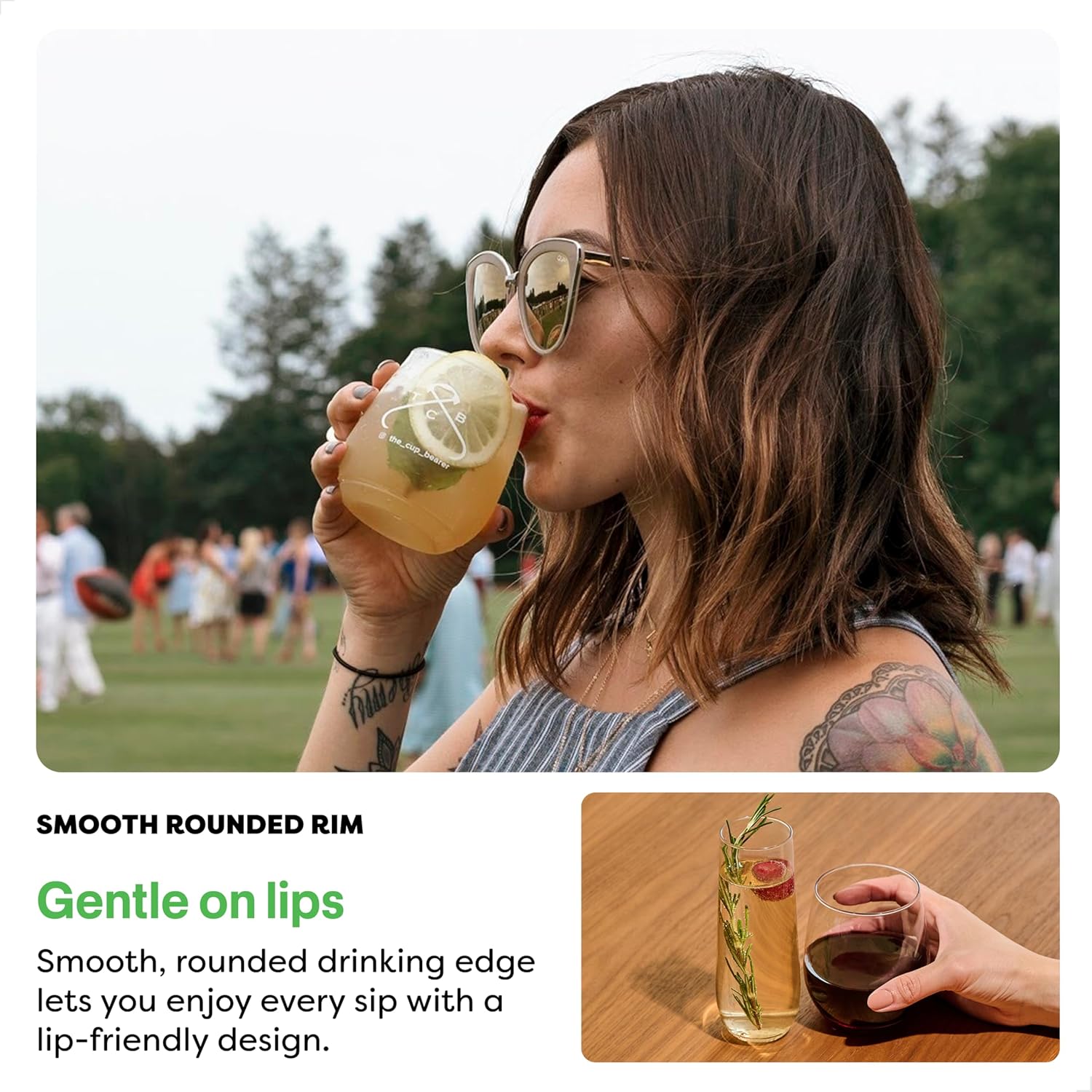 TOSSWARE POP 14oz Vino SET OF 12, Recyclable, Unbreakable & Crystal Clear Plastic Wine Glasses, 12 Count (Pack of 1)