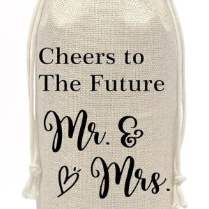 Engagement Wine Bottle Bag - Wedding Shower Gifts Wine Bag - Cheers to The Future - Mr and Mrs Marriage Gifts for Your Lover - Wedding Planning & Bridal Shower Decorations-A01
