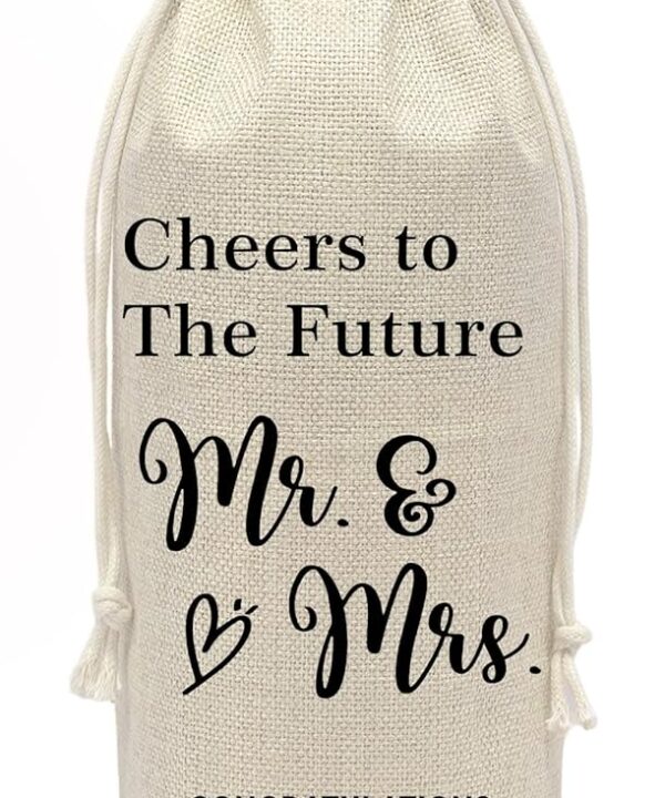 Engagement Wine Bottle Bag - Wedding Shower Gifts Wine Bag - Cheers to The Future - Mr and Mrs Marriage Gifts for Your Lover - Wedding Planning & Bridal Shower Decorations-A01