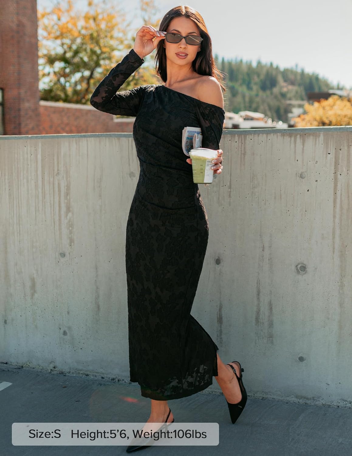 ZESICA Women’s Fall Floral Off Shoulder Bodycon Maxi Dresses 2025 Long Sleeve Ruched Elegant Cocktail Party Dress