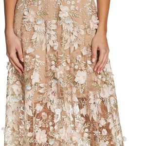 Dress the Population Women's Sidney Sleeveless Plunge Neckline Fit and Flare Maxi Dress